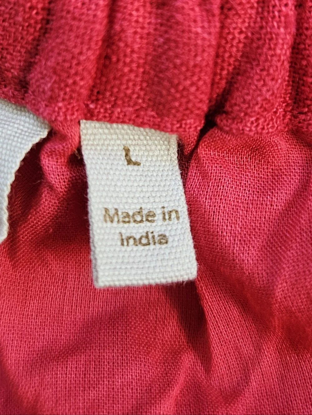 Soft Surroundings Skirt L Tiered Linen Red Americana Pin-Up Pull on Flirty Fairy